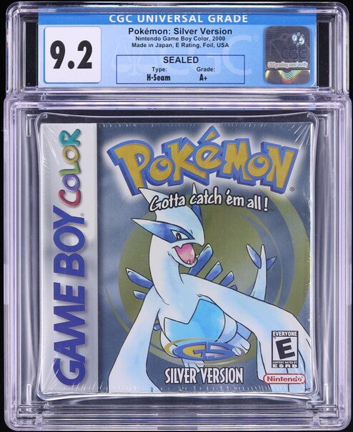 2000 POKEMON SILVER VERSION NINTENDO GAME BOY COLOR GBC CGC 9.2 A+ SEALED